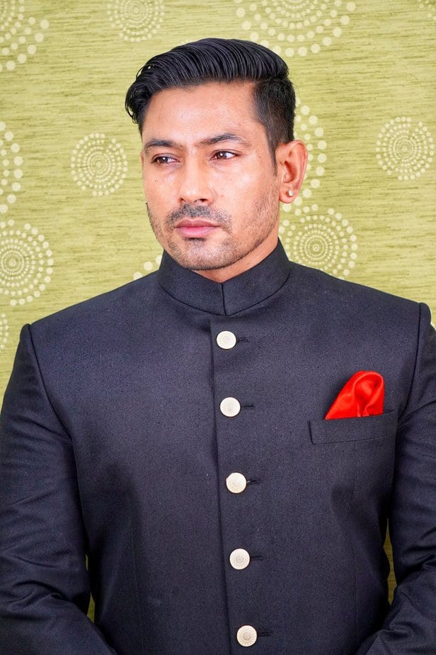a man in jodhpuri suit